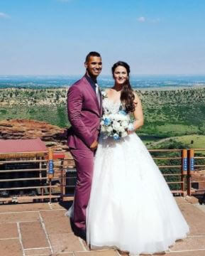 Damaris Sanders with her bride Adeline Gray on their big day.